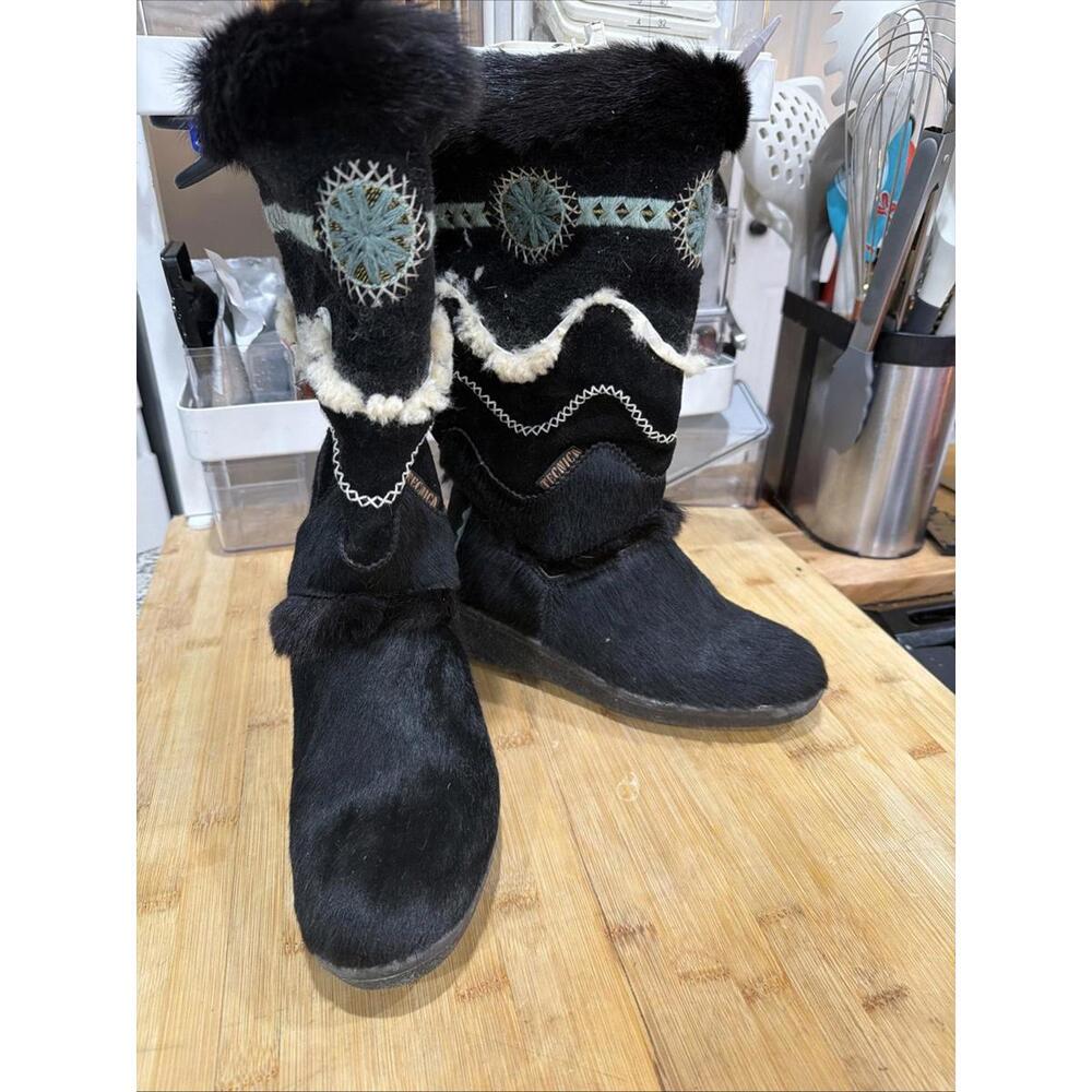 Vintage TECNICA Winterstiefel Apre Ski FUR Boots Made in Italy sz 6.5 eu 37 *